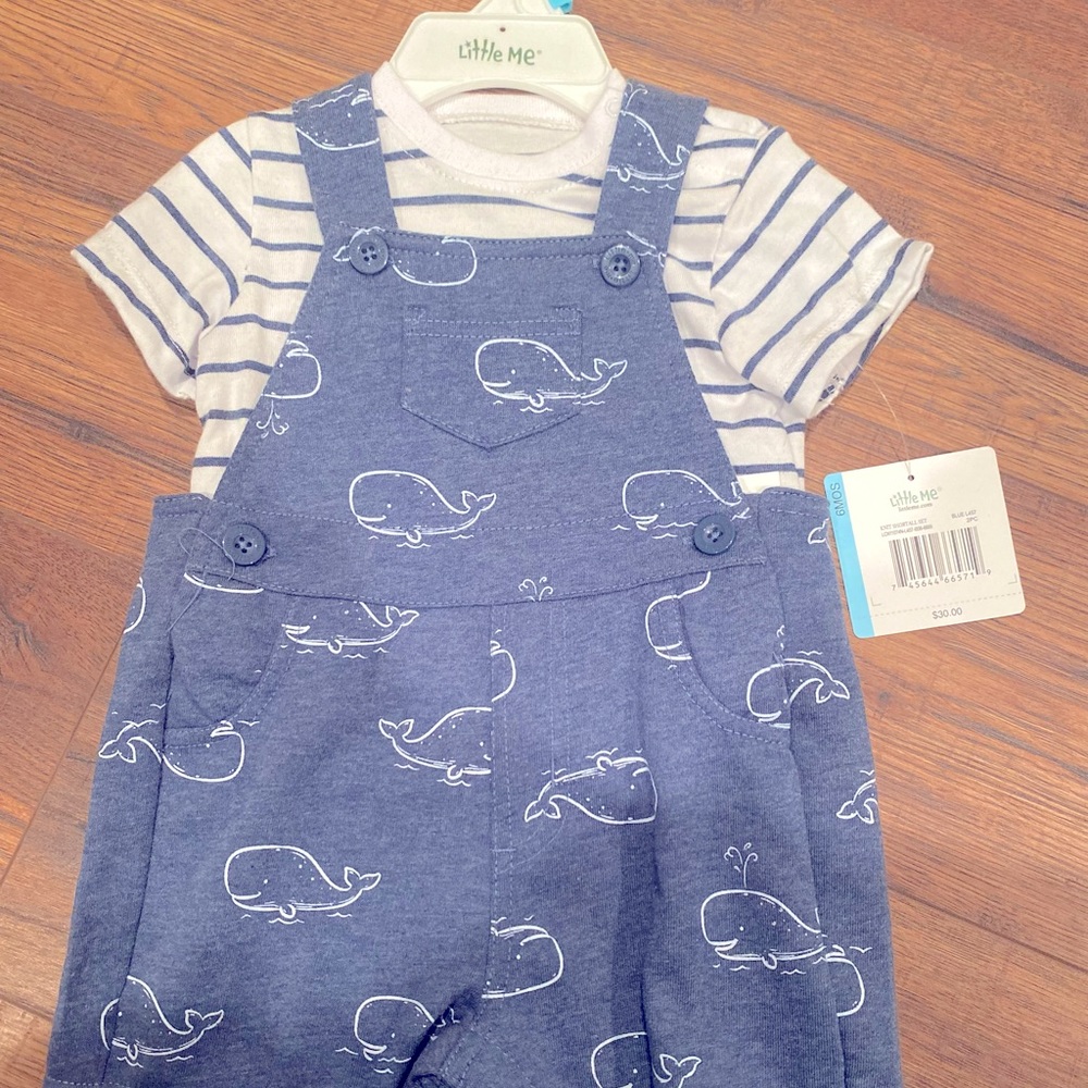 Little Me Whale Overalls